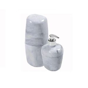Kit Deacessórios Para Bancada De Banheiro 2 Peças Kbb1m/2*br-mm - Branco Marmorizado