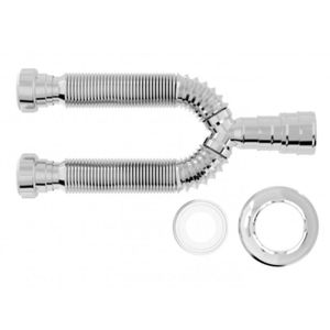 Sifão Tubo Extensivo Duplo Universal Blukit - Cromado