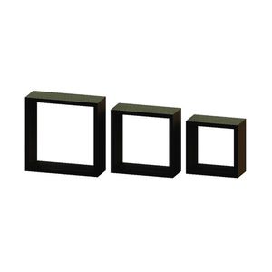 Kit Nichos Mdp 3 Peças Quadrado Brasforma Preto