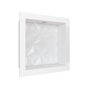 Nicho Texturizado Marmore Sintético Cozimax Com Led - 30x30cm - Branco