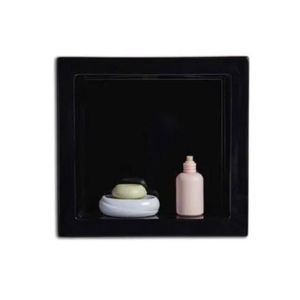 Nicho Banheiro Quadrado Sintético 37x35 Preto Irmãos Corso
