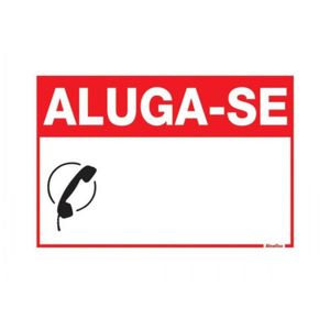 Placa De Sinalização Sinalize 20x30cm - Aluga-se