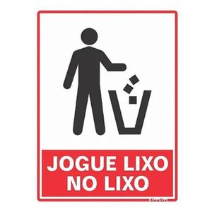 Placa De Sinalização Acesso 15x20cm Lixo No Lixo