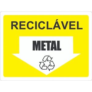 Placa De Sinalização Acesso 15x20cm Reciclável Metal