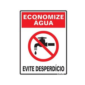 Placa De Sinalização Acesso 15x20cm Economize água