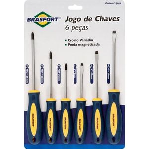 Jogo De Chaves De Fenda-philips Com 6 Peças Brasfort