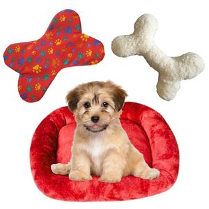 Cama Bigata M Tecido Soft Com Comedouro E Ossinho Kit 3 Peças Vermelho