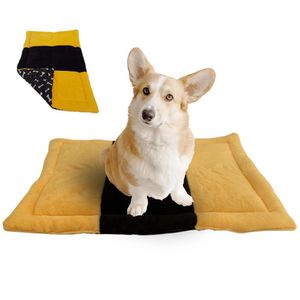 Tapete Pet 68x48 Dupla Face De Algodão E Mantinha Amarelo E Preto
