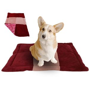 Tapete Pet 68x48 Dupla Face De Algodão E Mantinha Vinho E Rosa