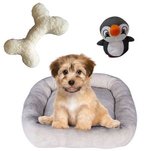 Kit Cama Pet Bigata M Luxo Confortavel Com Osso E Pelucia Avelã