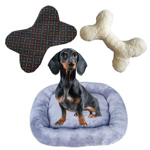 Kit Cama Pet Bigata G Luxo Fofa Com Comedouro E Osso Cinza