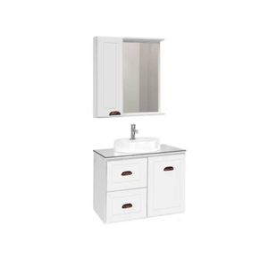 Conjunto Catarina Suspenso Fabribam 70cm - Branco Com Cuba Branca