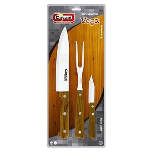 Conjunto Vega Facas + Garfo Catuaí 6402 3 Peças