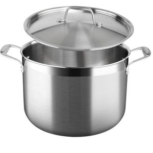 Duxtop Panela De Aço Inox 8 Qt Com Tampa Tri-ply Para Indução (prata)