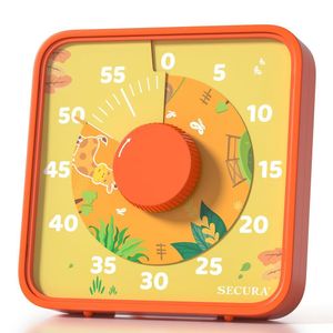 Secura Timer Visual 60 Minutos Com Imã Para Crianças, Cozinha E Sala (laranja)