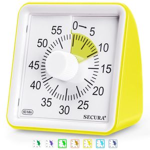 Secura Timer Visual De 60 Minutos Para Sala De Aula E Estudo (amarelo)
