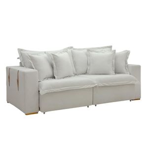 Sofá Cama Retrátil E Reclinável Arizona Boucle Gelo 2,40m