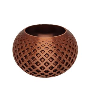 Vaso Bola 3d Plantas Decorativo 14 Cm Bronze