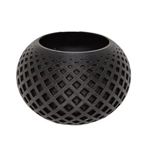 Vaso Bola 3d Plantas Decorativo 14 Cm Preto