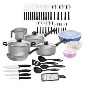 Kit Cozinha Tramontina 47 Peças Cinza