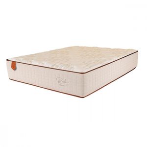 Colchão De Casal Rubi 138x188x32 Mola Ensacada Bege E Branco Bege Com Branco