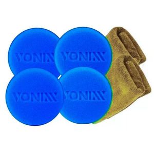 4 Aplicador Espuma Automotivo Vonixx + Kit Pano Microfibra
