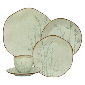 Jogo De Jantar 30 Peças Ryo Chá Bambu Porcelana Oxford