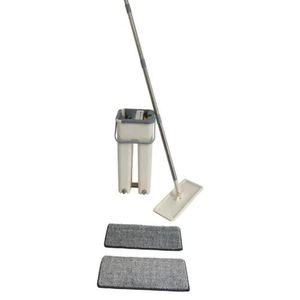 Mop Duplo Rodo Magico Vassoura Flat Balde Limpeza De Piso Multiuso Esfregao Vertical Lava Seca Refil
