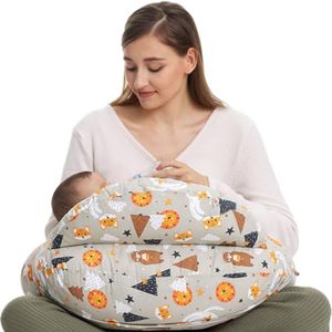 Momcozy Travesseiro Amamentação Plus Size Floresta Animal 100% Algodão