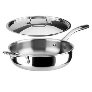 Duxtop Panela Sauté Tri-ply Inox Com Tampa, 3 Qt, Compatível Com Indução