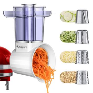 Acessório Amzchef Para Batedeiras Kitchenaid Com Ralador E 4 Lâminas (branco)