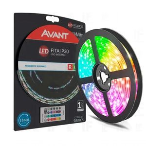 Fita Led Rgb 5m + Fonte Bivolt Avant - Rgb