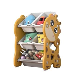 Organizadora Infantil Estante Brinquedos Caixa Bau Armario Quarto Bebe Multiuso Porta Treco Girafa Amarelo