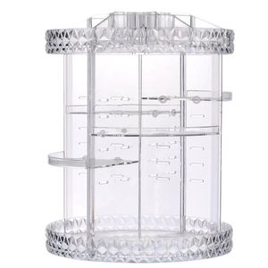 Organizador De Cosmeticos Giratorio Suporte Perfumes Maquiagem Redondo Ajustavel Armazenagem 3 Andares Acrilico Com Rota