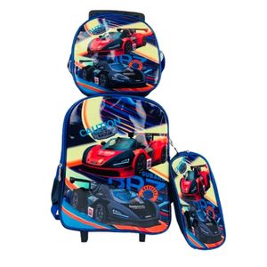Kit Mochila Infantil Com Rodinhas - Estojo E Lancheira