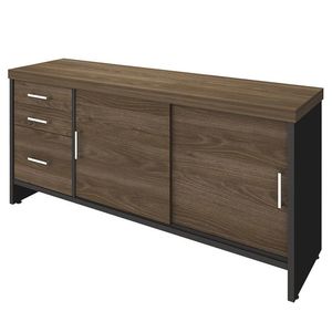 Balcão Para Escritório 160cm Tamburato A06 Marrom preto