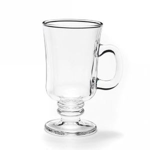 Kit 6 Caneca Cappuccino Royal Xicara De Vidro Taca Alta Cafe Chocolate Dolce Gusto Coffe 230ml Bar Restaurante
