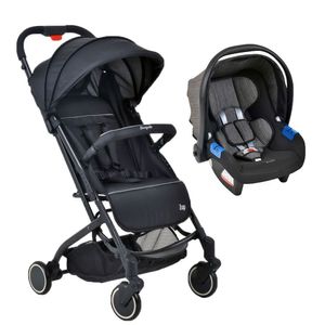 Travel System Burigotto Carrinho De Bebê Zap Preto Com Bebê Conforto Touring X Preto Mesclado