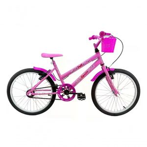 Bicicleta Infantil Aro 20 Feminina Doll + Rodinha Lateral Rosa