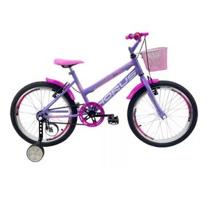 Bicicleta Infantil Aro 20 Feminina + Rodinha Lateral - Violeta Violeta