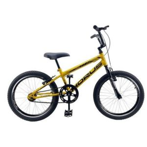 Bicicleta Infantil Aro 20 Mtb Force + Rodinha Lateral Amarelo