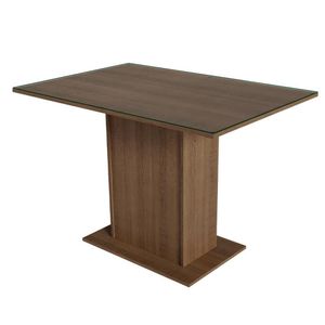 Mesa De Jantar Retangular Com Tampo De Vidro Rustic 5329 Madesa Rustic