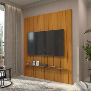 Painel Ripado Horizon Para TV Até 75 Polegadas 180cm Cedro