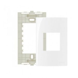 Placa 4x2 2 Postos Juntos C/ Suporte Branco Sleek Margirius 16025