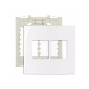 Placa 4x4 4 Postos Juntos C/ Suporte Branco Sleek Margirius 16020
