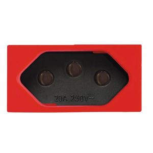 Modulo Tomada 2p+t 20a Vermelho Carbono Revita Soprano