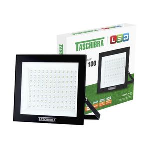 Refletor Led Tr Slim 100w 3000k Preto Taschibra