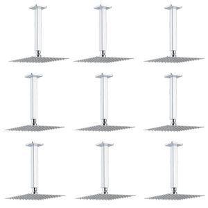 Chuveiro Ducha Teto Kit 9 Uni Inox 20x20 Slim Quadrado Banheiro Piscina Box Area Externa