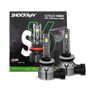 Kit Lâmpadas Ultra Led H27 S16 Nano 4300k 4200 Lumens 40w