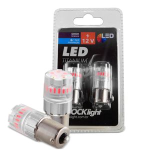 Kit Lâmpadas Led Vermelha 1156 6/9 Titanium Smd-4014/3030 1 Polo 12v Shocklight